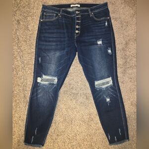 KanCan Dark Blue Distressed Skinny Jeans